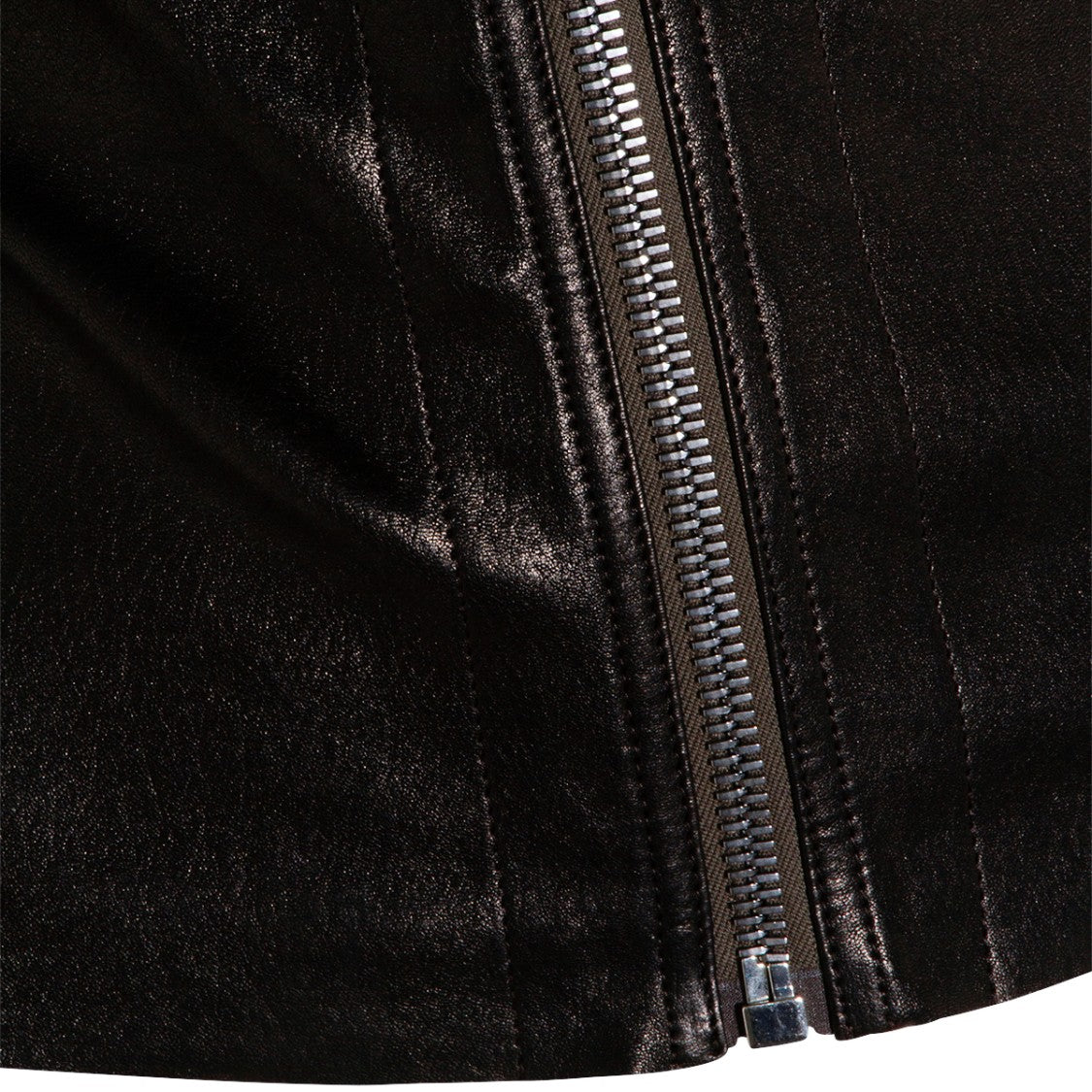 Rick Owens Fitted Asymmetrical Black Leather Jacket