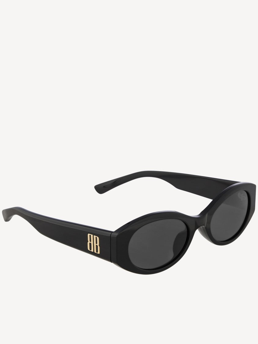 Balenciaga Black Occhiali Narrow Oval Sunglasses
