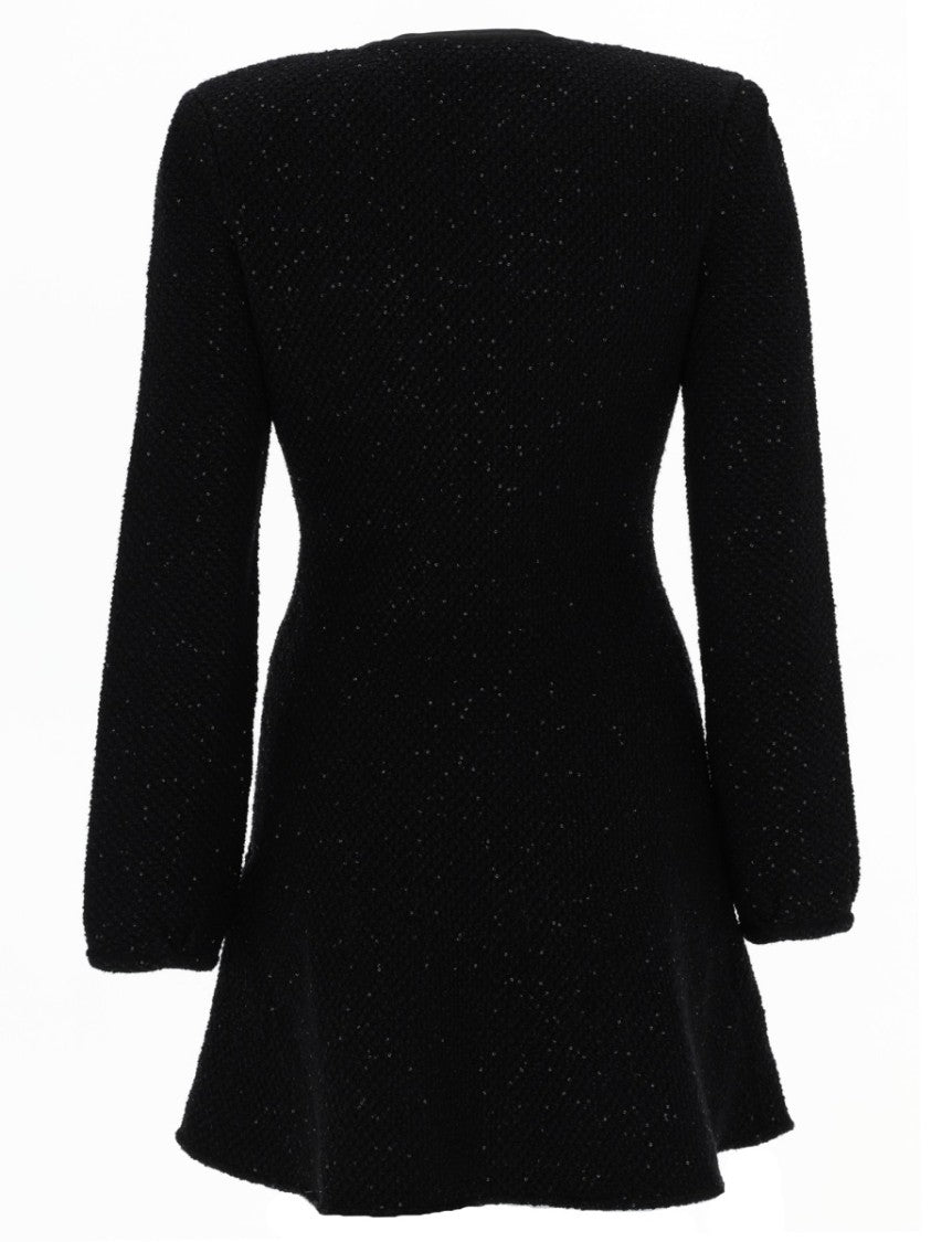 Self-Portrait Textured Cotton-Blend Cut-Out Mini Dress
