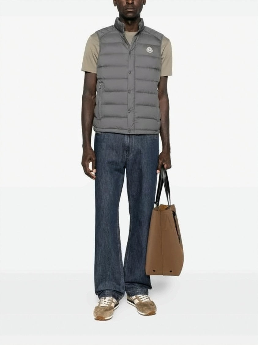 Moncler Horizontal Quilted Sleeveless Vest With Stand Collar