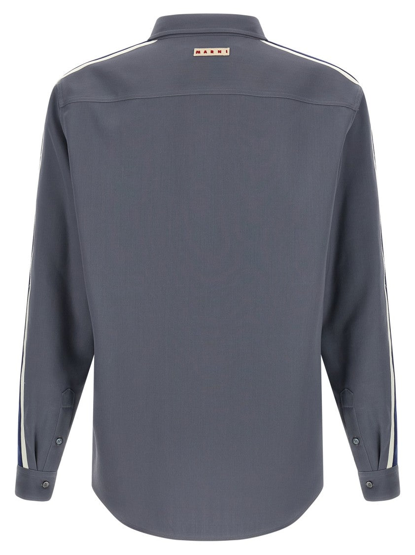 Marni Contrasting Sleeve Virgin Wool Shirt