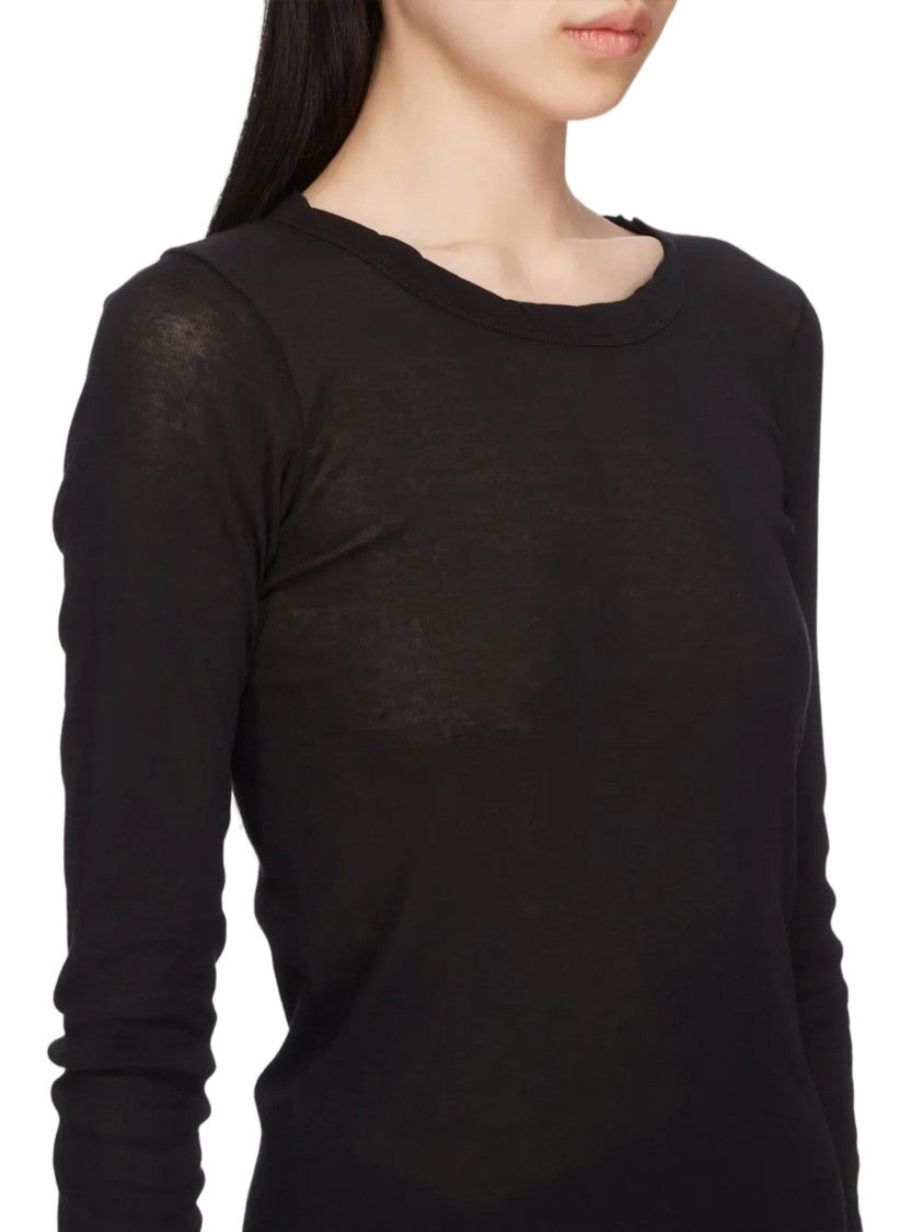 Rick Owens Black Ls T-Shirt Fitted Top