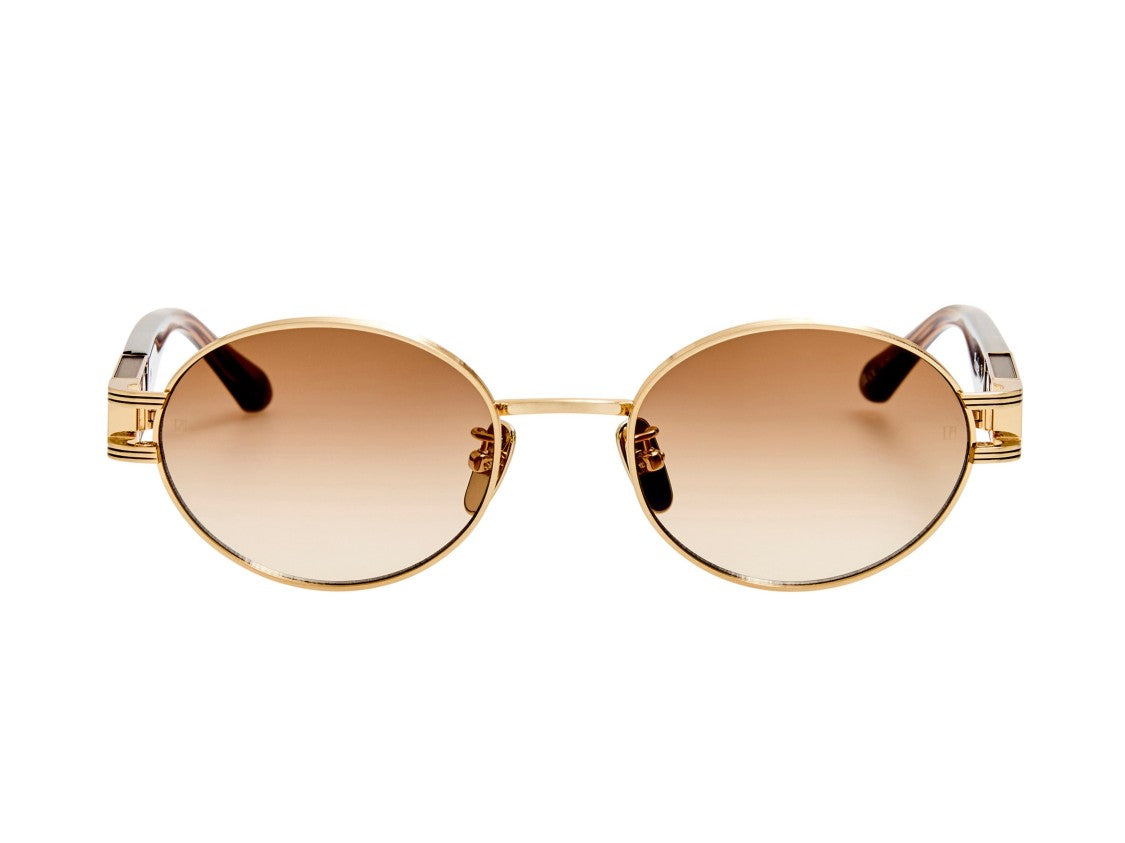 Linda Farrow Gold Lfl1657 Gradient Metal Round Sunglasses