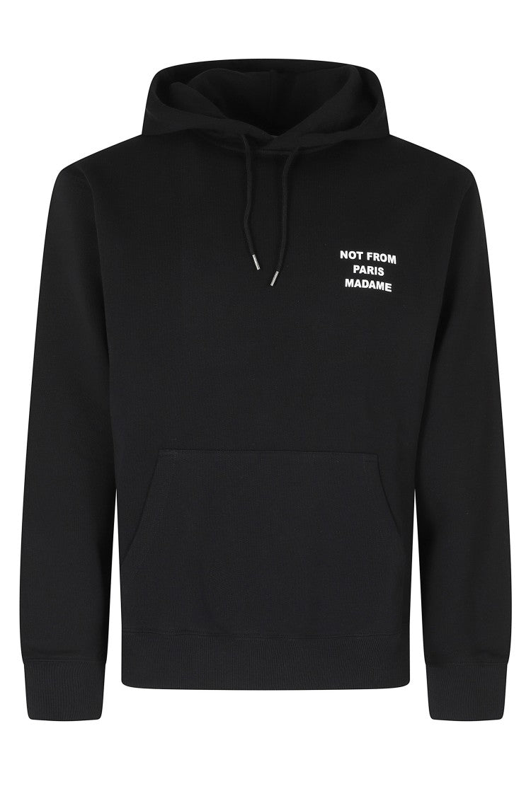 Drôle De Monsieur Black Bold Slogan Graphic Cotton Hoodie