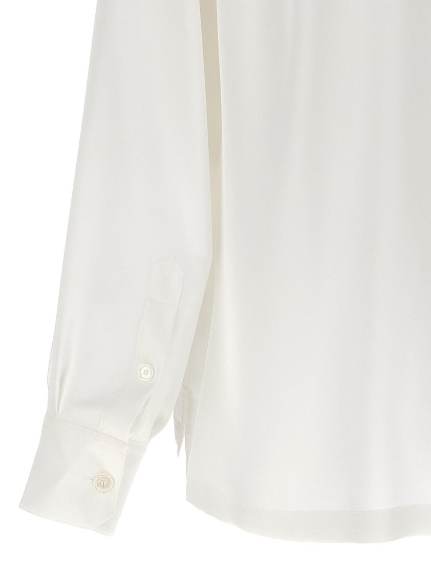 Dolce & Gabbana Silk Satin Pajama Shirt With Contrasting Piping
