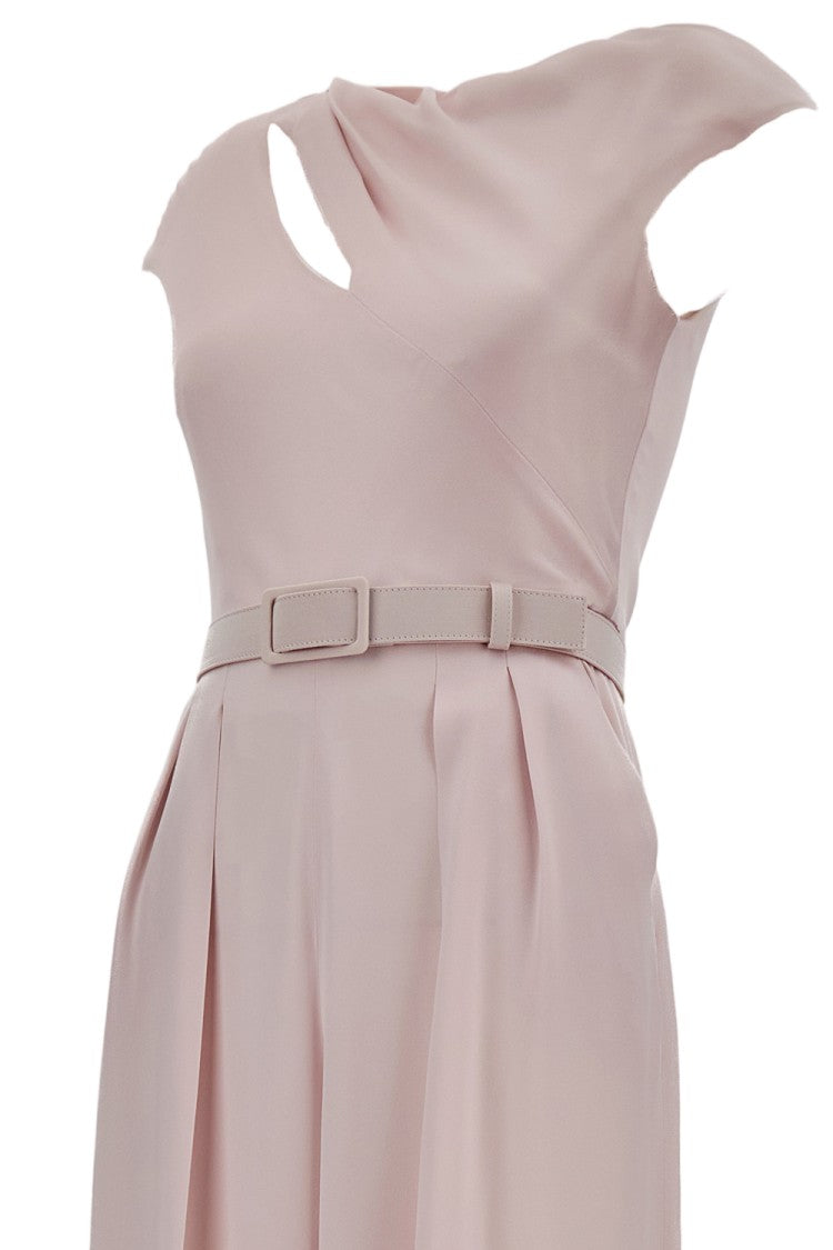 Max Mara Washed Envers Satin Jumpsuit With Draped Bodice