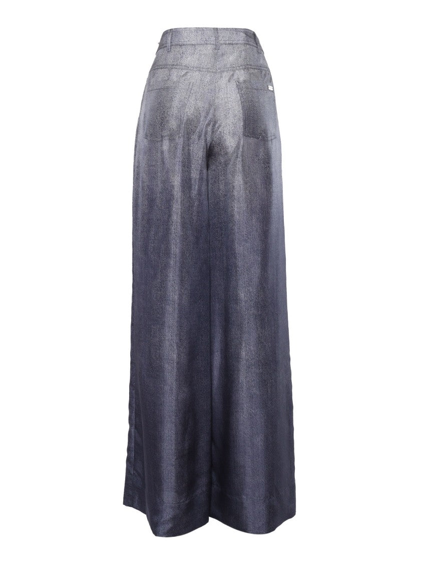 Alberta Ferretti Wide-Leg Silk Trousers With Fluid Drape