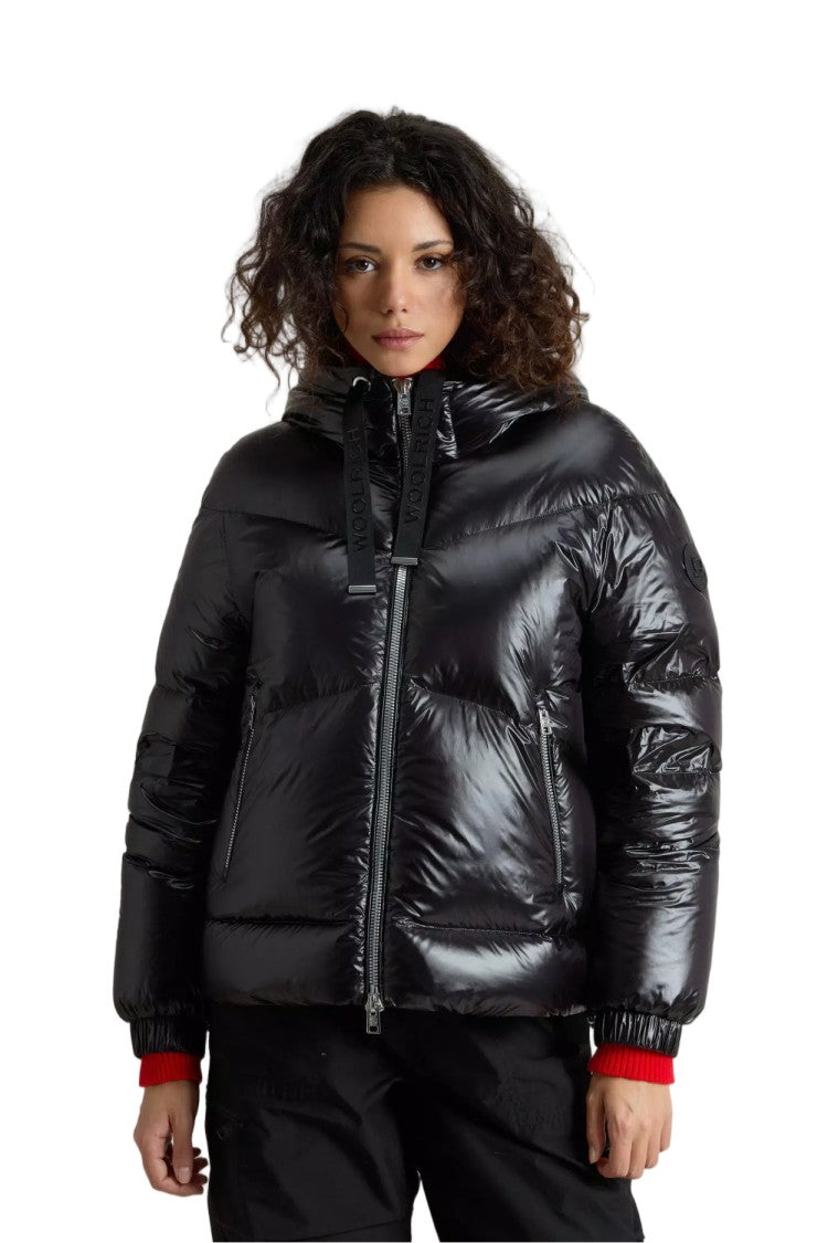 Woolrich Black Hooded Polyamide Jacket