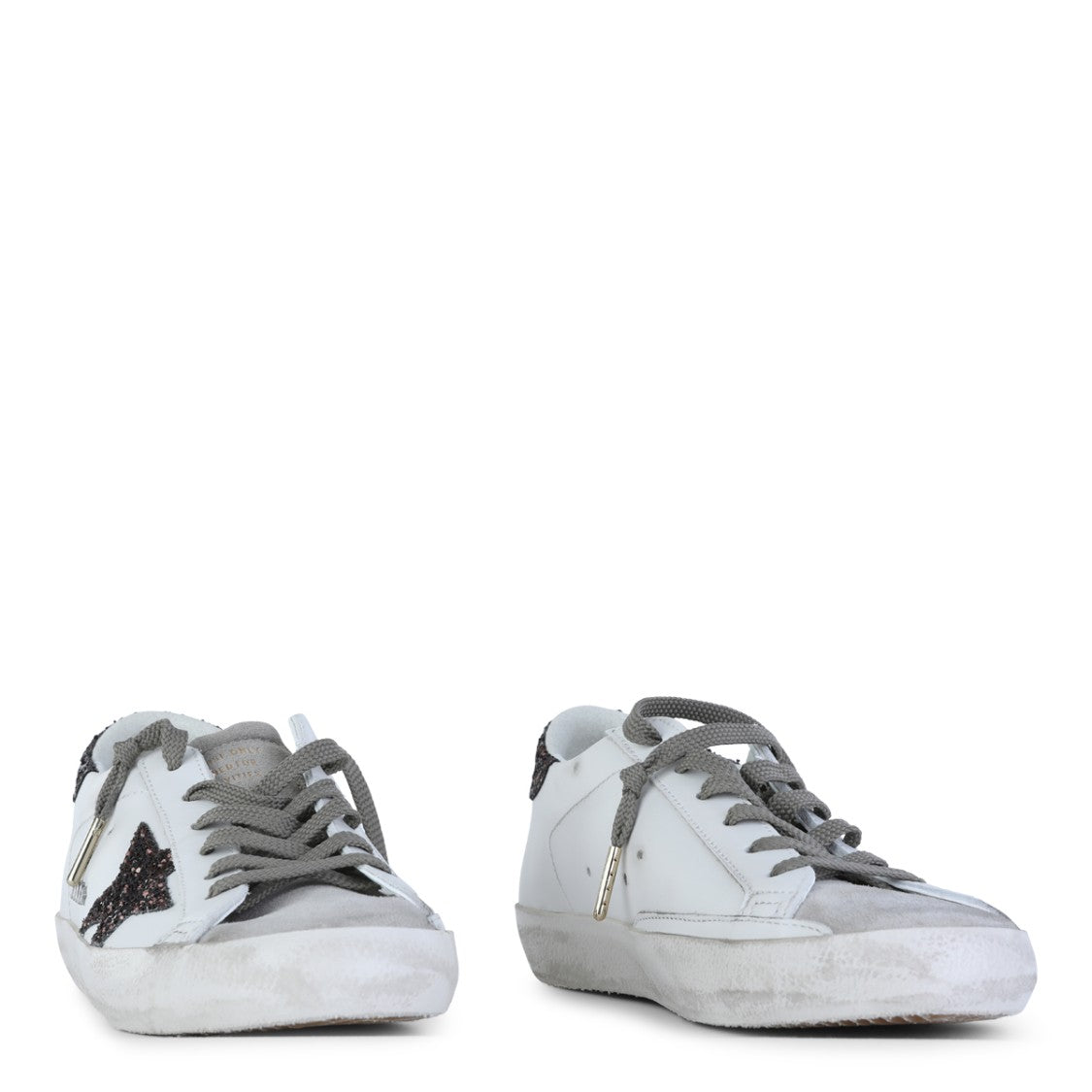 Golden Goose White And Bronze Super Star Sneakers