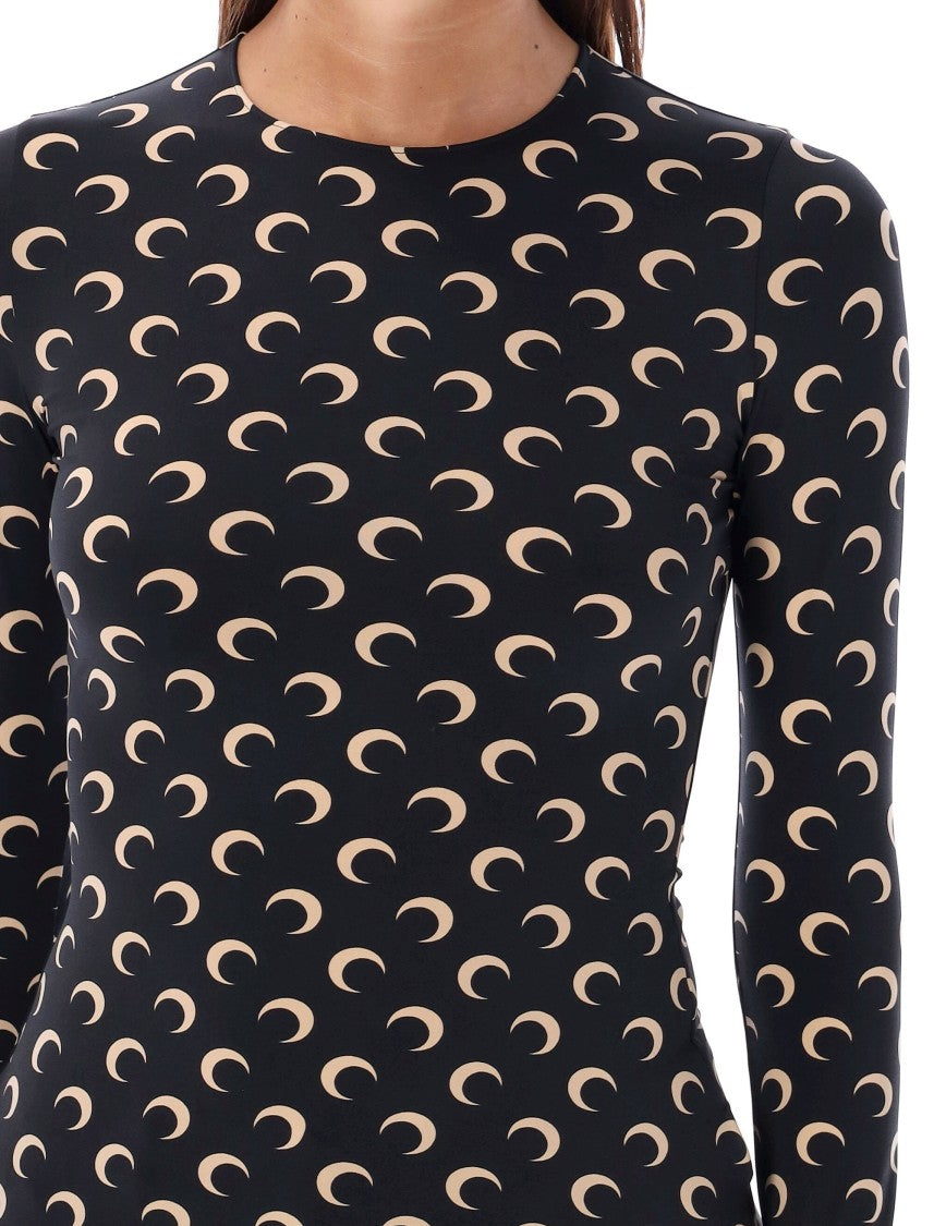 Marine Serre Moon Round Neck Second Skin Top