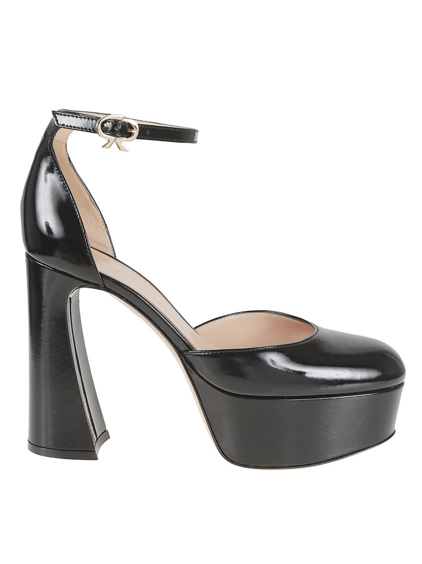 Gianvito Rossi D'orsay Black Leather Pumps