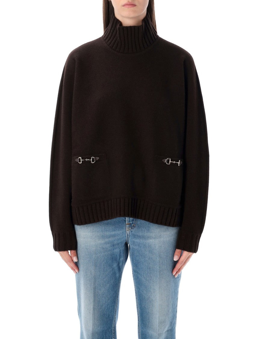 Gucci Wool And Cashmere Turtleneck Sweater With Horsebit