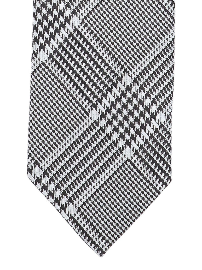 Tom Ford Prince Of Wales Pattern Tie In Mulberry Silk