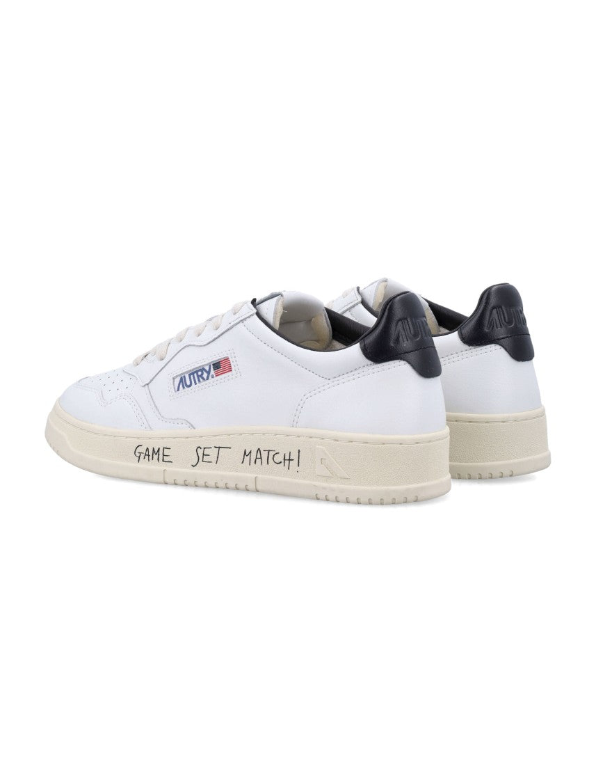 Autry Medalist Low White & Black Leather Sneakers