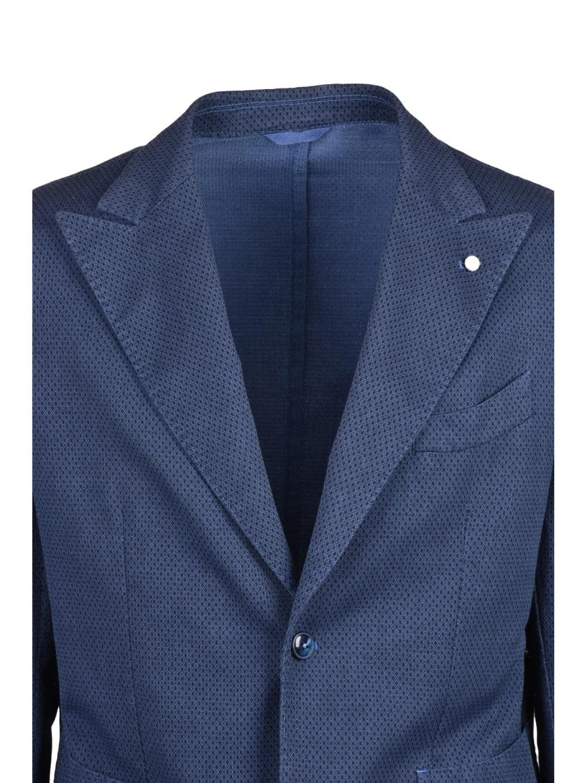 Luigi Bianchi Cotton Linen Mohair Jacket - Blue