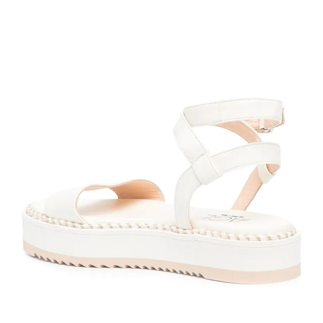 Agl White Myrte Leather Crisscross Strap Sandals