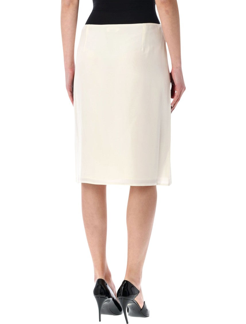 Versace The Valentine Popeline Silk Midi Skirt