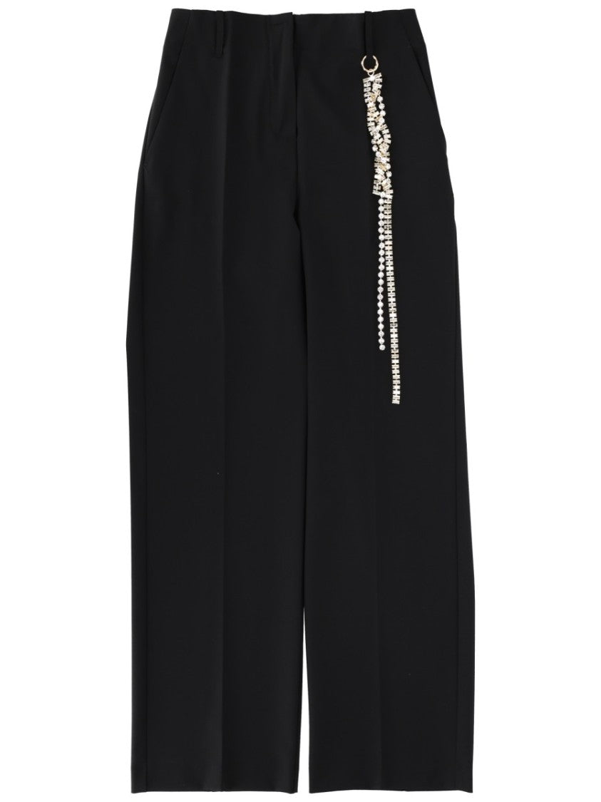 Circus Hotel Neutrals Straight-Leg Virgin Wool Tailored Pants