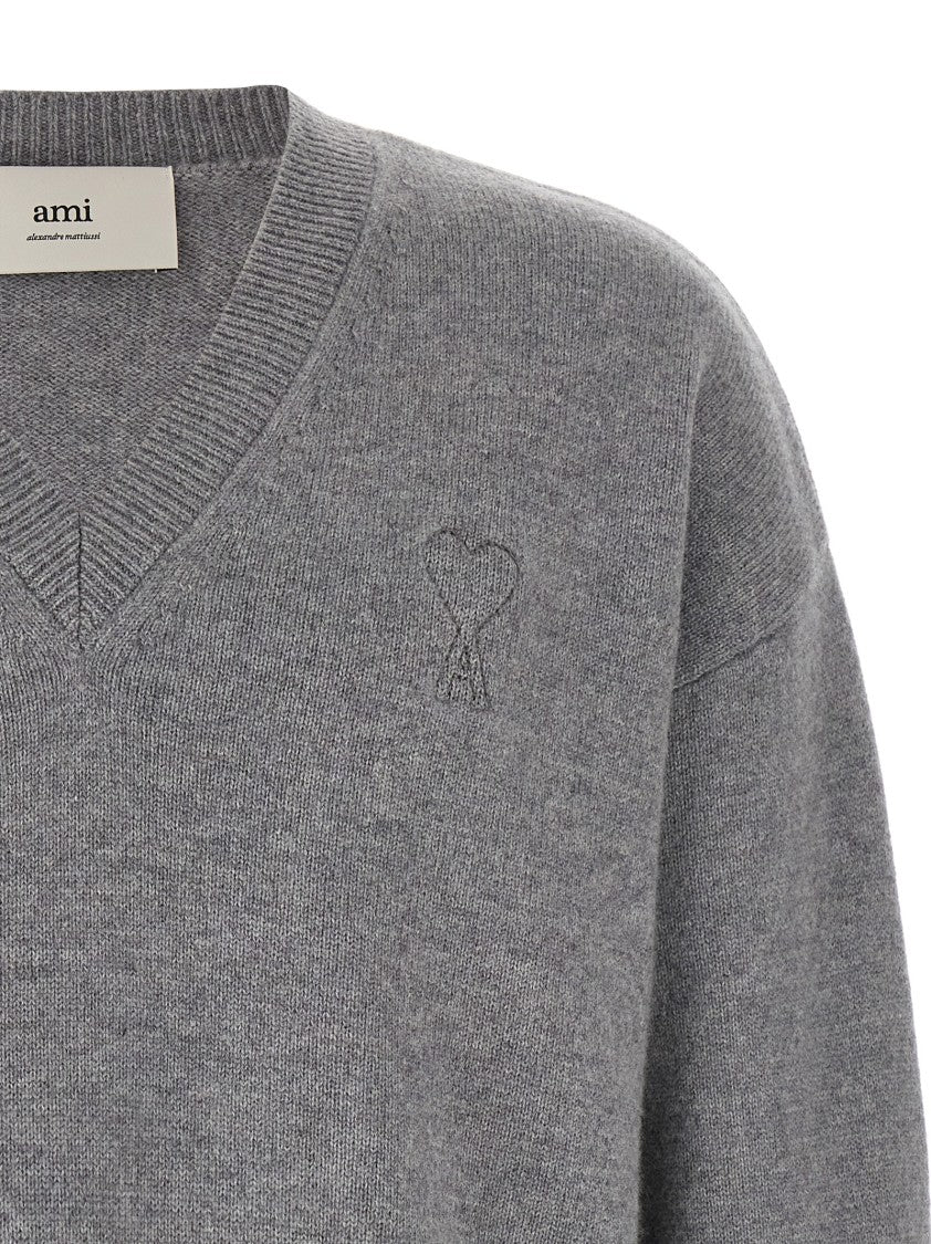 Ami Puff Logo Patch Sweater