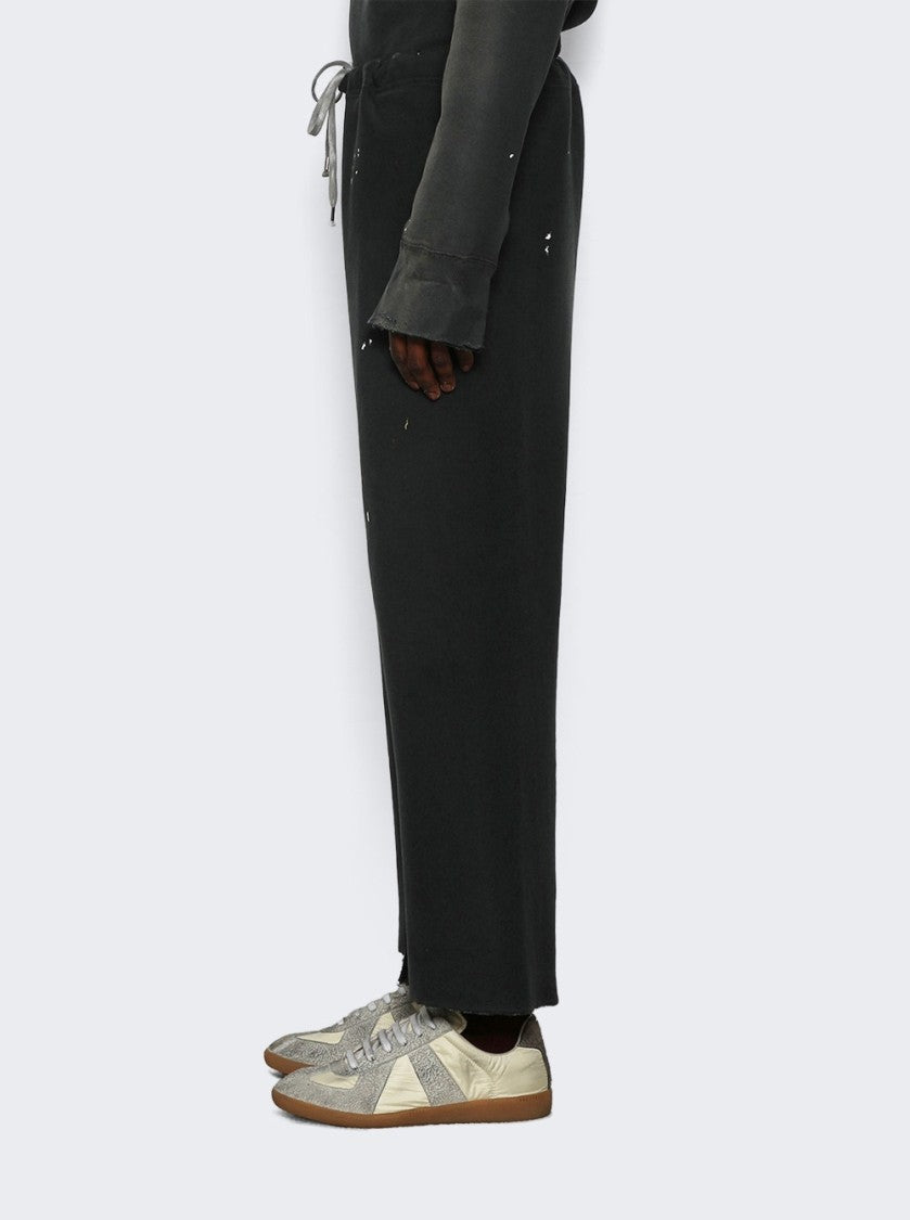 Maison Margiela Relaxed-Fit Washed Black Pants With Flared Leg Design
