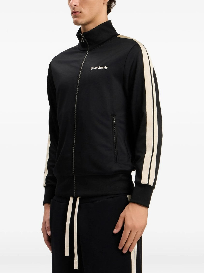 Palm Angels Black Classic Logo Track Polyester Top