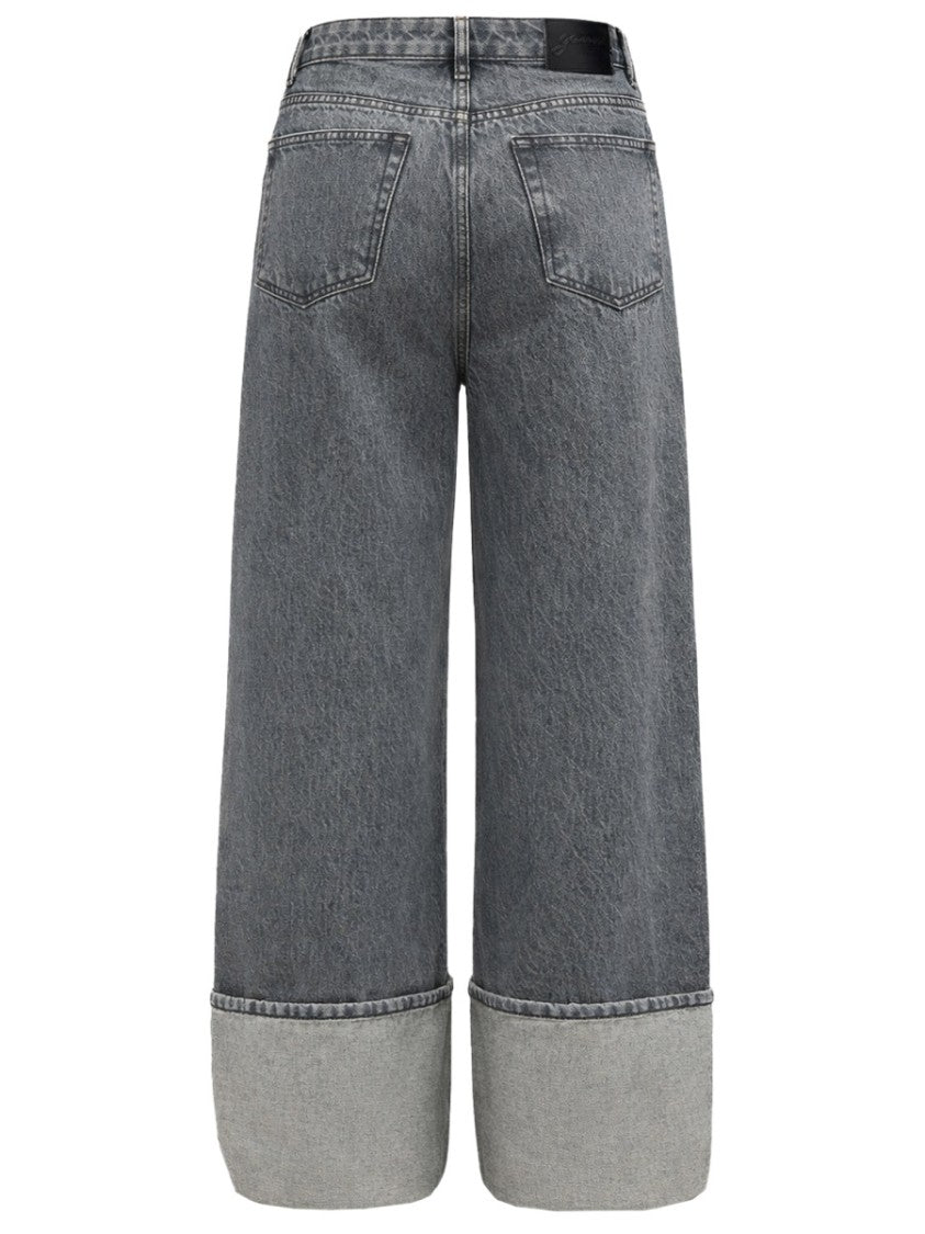 Ganni Double Fly Grey Organic Cotton Jeans