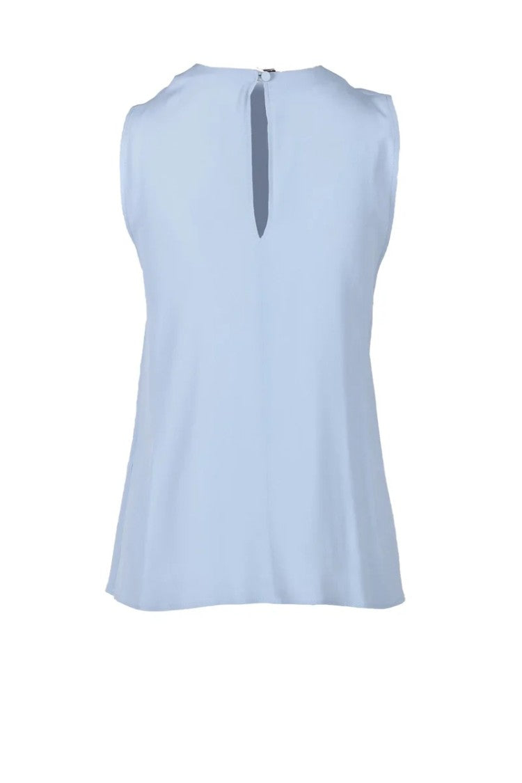Erika Cavallini Light Grey Twisted Front Acetate-Silk Blend Tank Top
