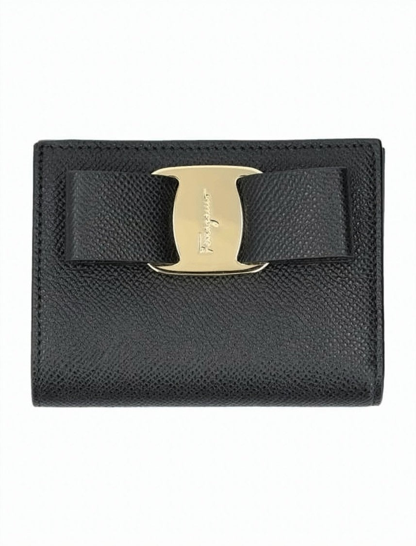 Salvatore Ferragamo Textured Leather Wallet With Bow Detail
