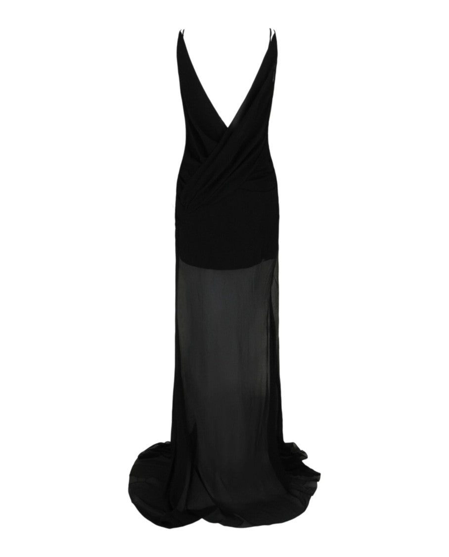 Givenchy Evening Draped Dress In Silk With Pearl Chains