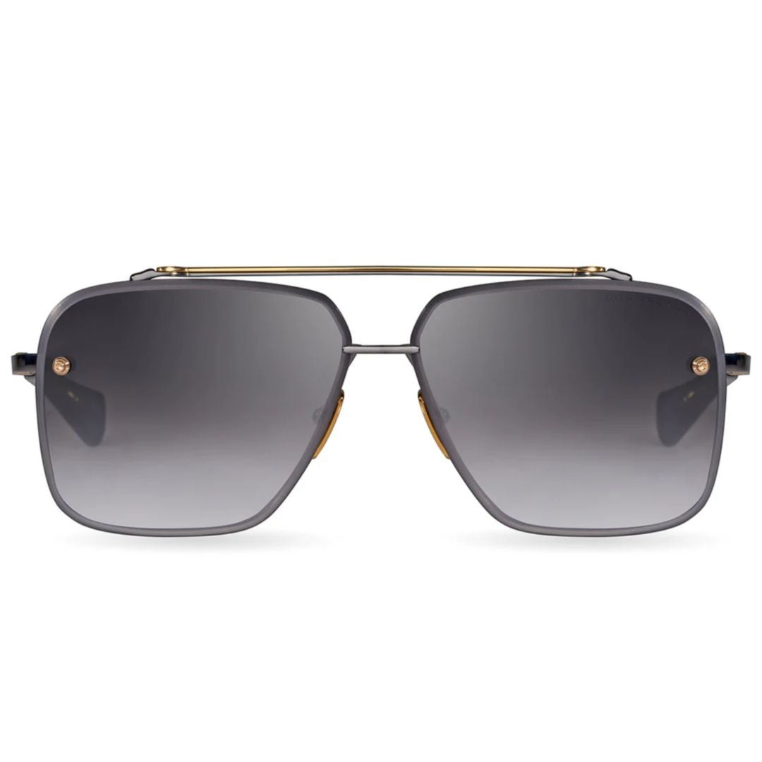 Dita Mach-Six Geometric Square Frame Sunglasses With Gold-Tone Accents