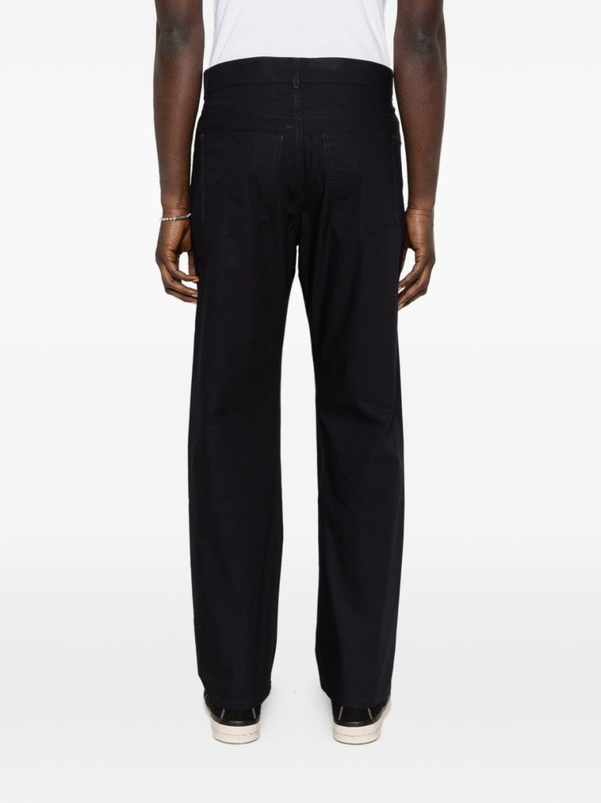 Moschino Blue Silk And Nylon Straight Trousers