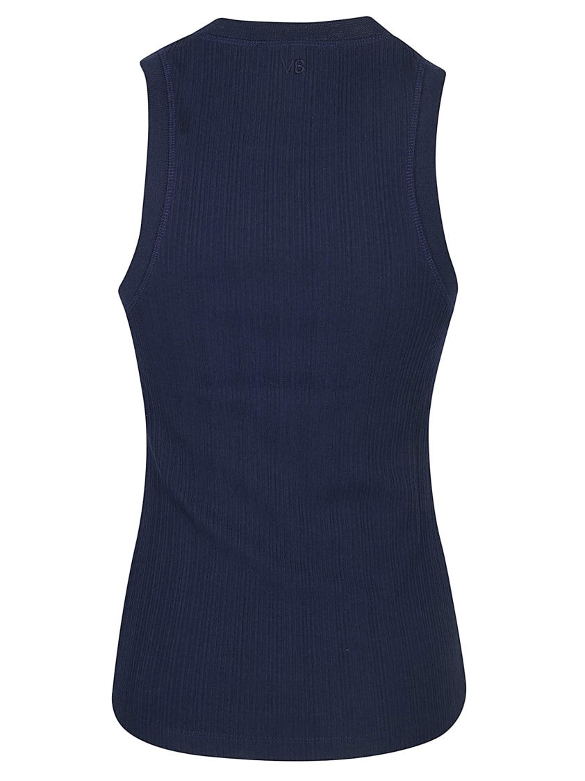 Victoria Beckham Blue Cotton Tanks