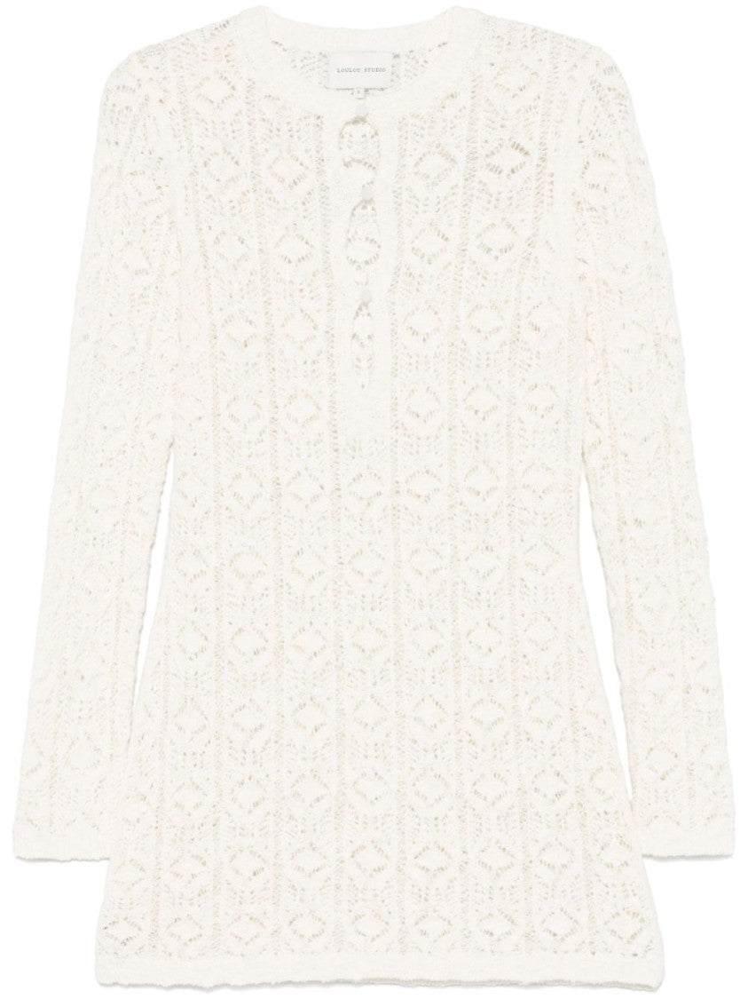 Loulou Studio Ecru Evan Lace Dress