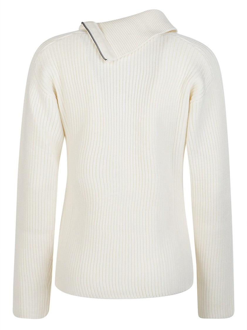 P.A.R.O.S.H. Ladybird Ribbed Wool Asymmetrical Sweater