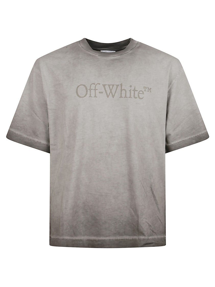 Off-White Gradient Effect Cotton T-Shirt With Subtle Logo