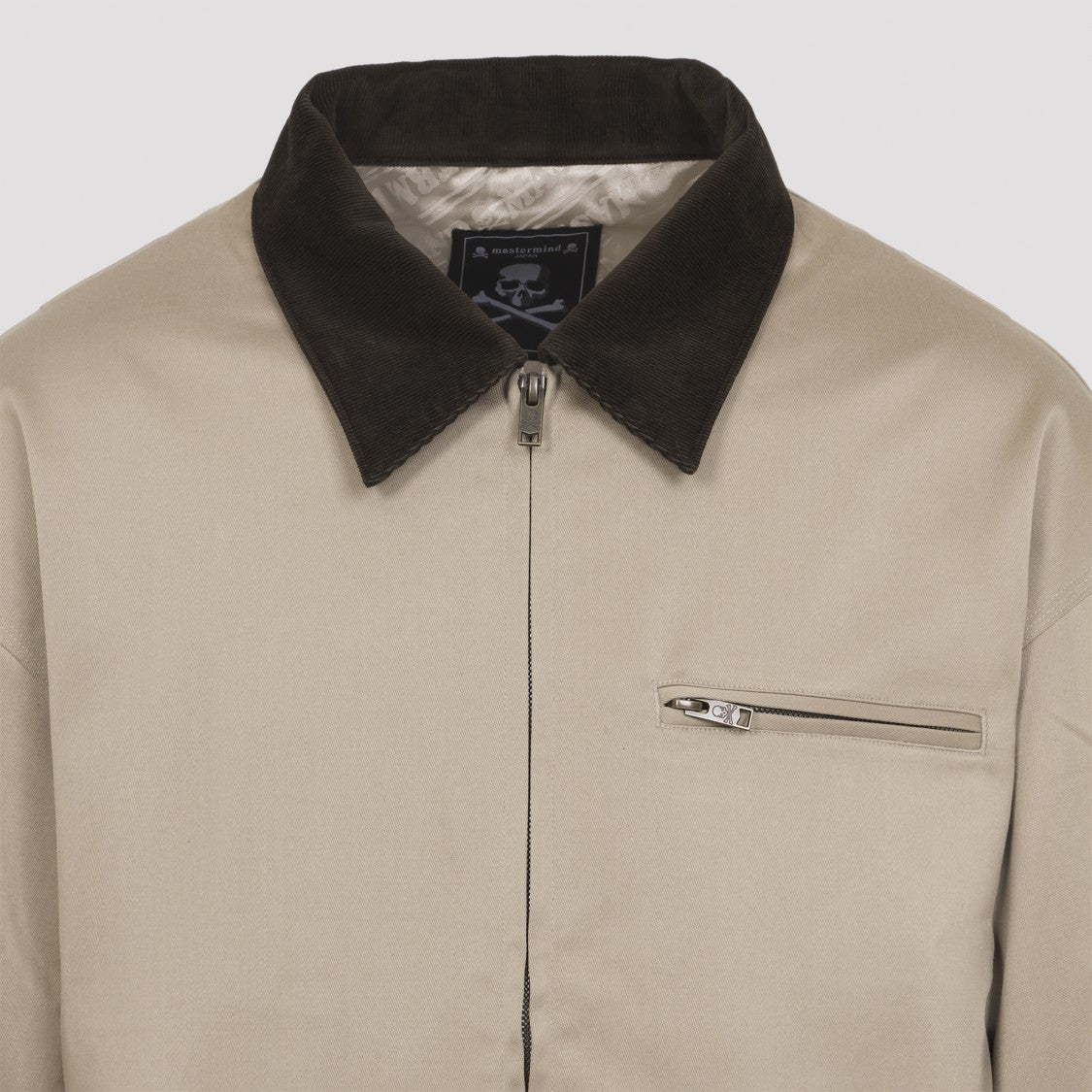 Mastermind Tailored Cotton Jacket With Contrasting Collar And Graphic Detail