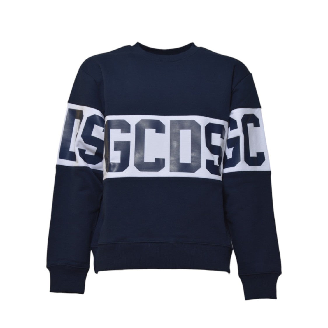 Gcds Blue Band Logo Cotton Crewneck Sweatshirt