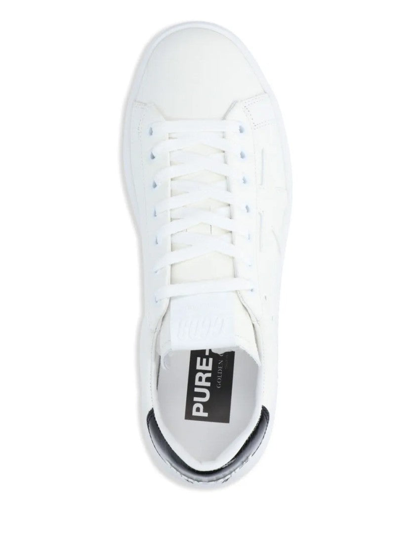 Golden Goose White Pure Star Minimalist Low-Top Leather Sneakers