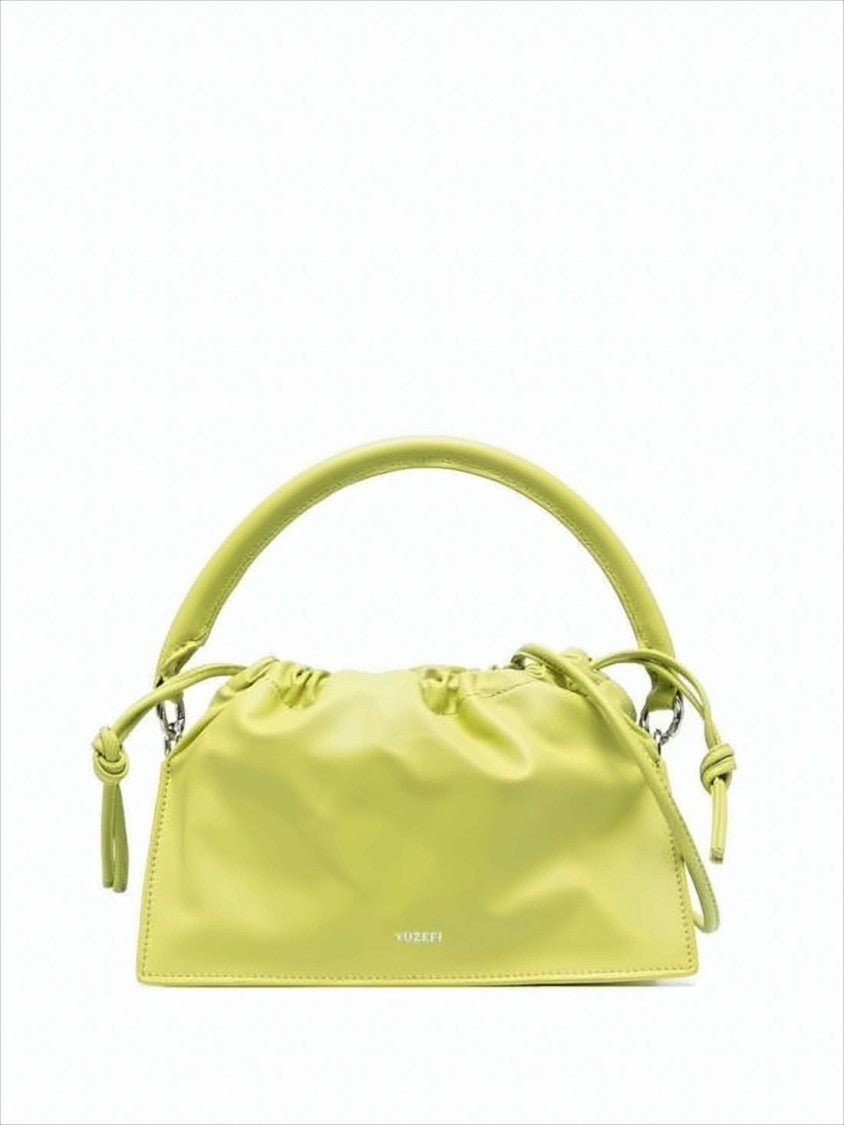 Yuzefi Structured Green Cowhide Leather Crossbody Bag
