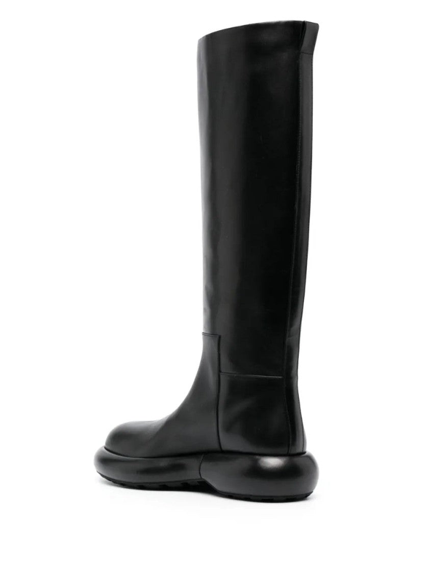 Jil Sander Long Black Boots With Smooth Leather Finish
