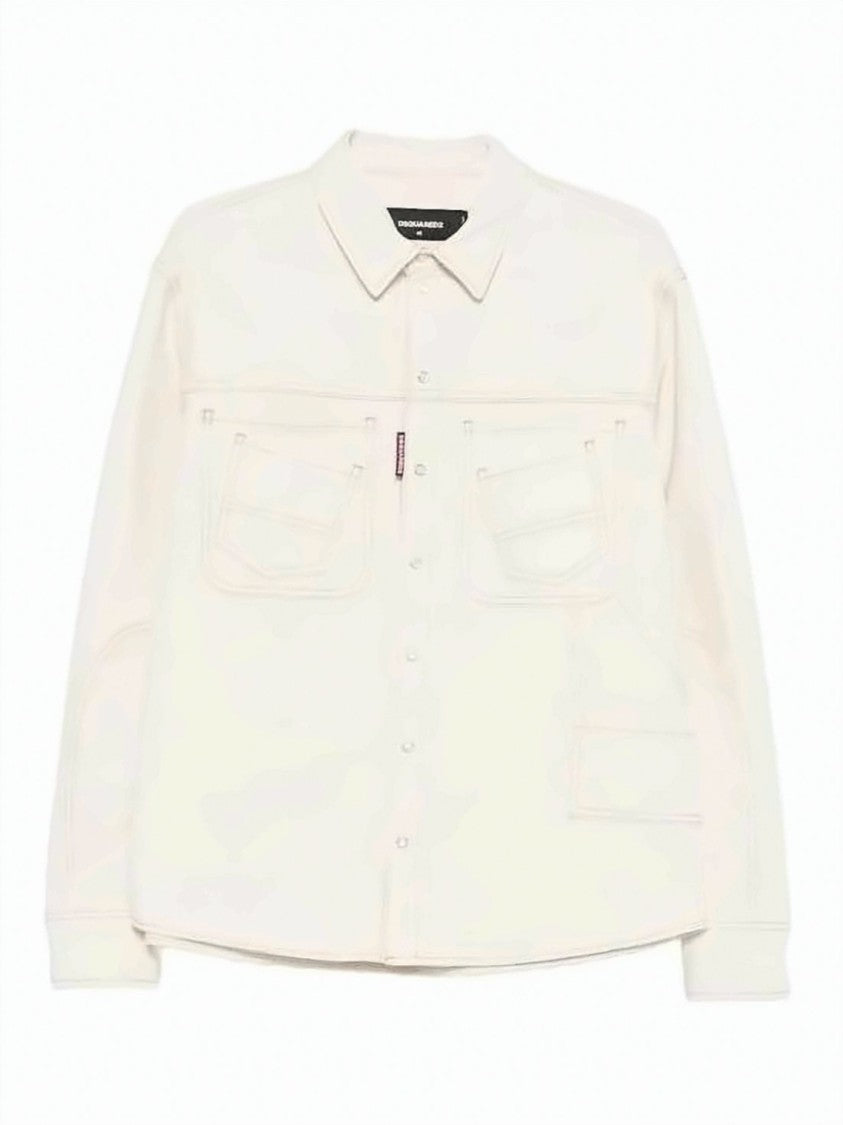 Dsquared2 Structured Denim Jacket With Button-Down Front