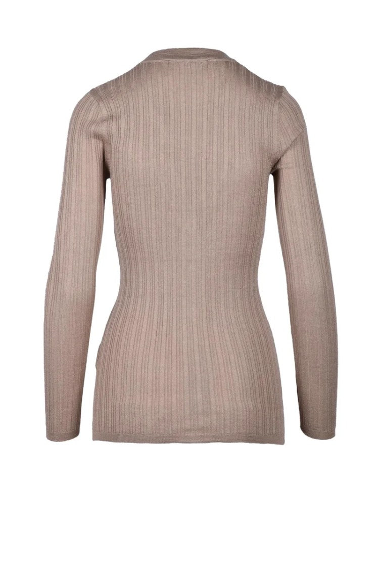 Wild Cashmere Ribbed Cardigan - Taupe