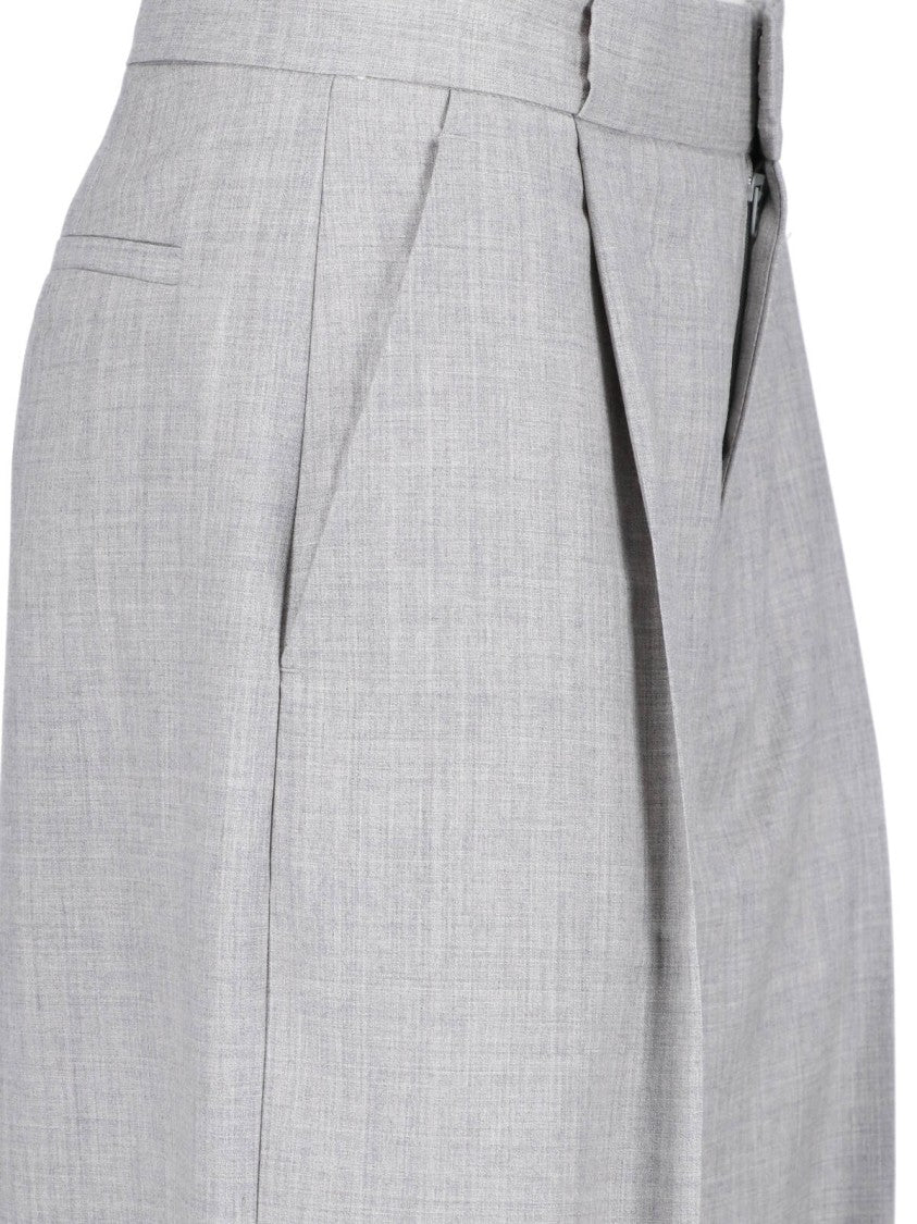 Sa Su Phi Grey Bogard High-Waisted Wool Straight Trousers