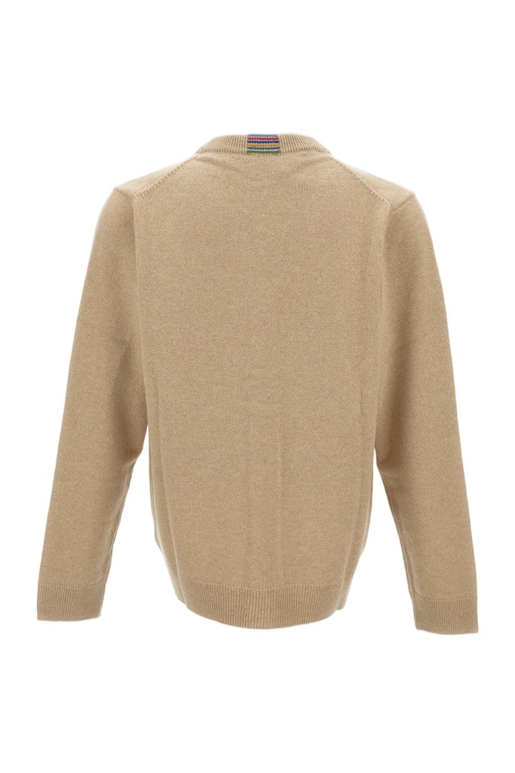 Paul Smith V-Neck Cardigan With Multicolored Back Detail