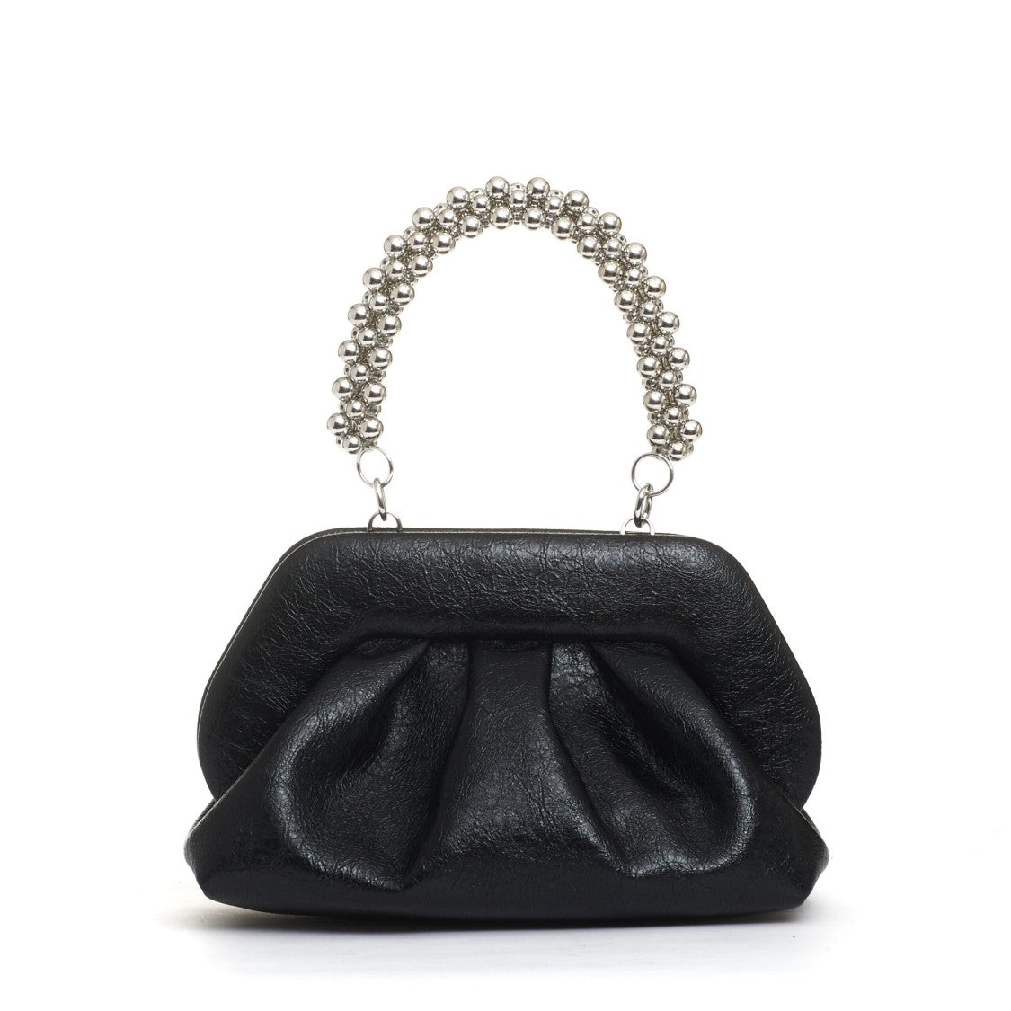 Themoirè Black Chain Handle Clutch