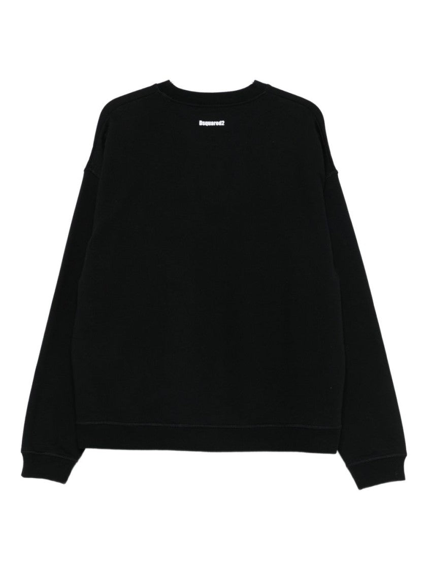 Dsquared2 Maglie Nero Sweatshirt With Bold Print