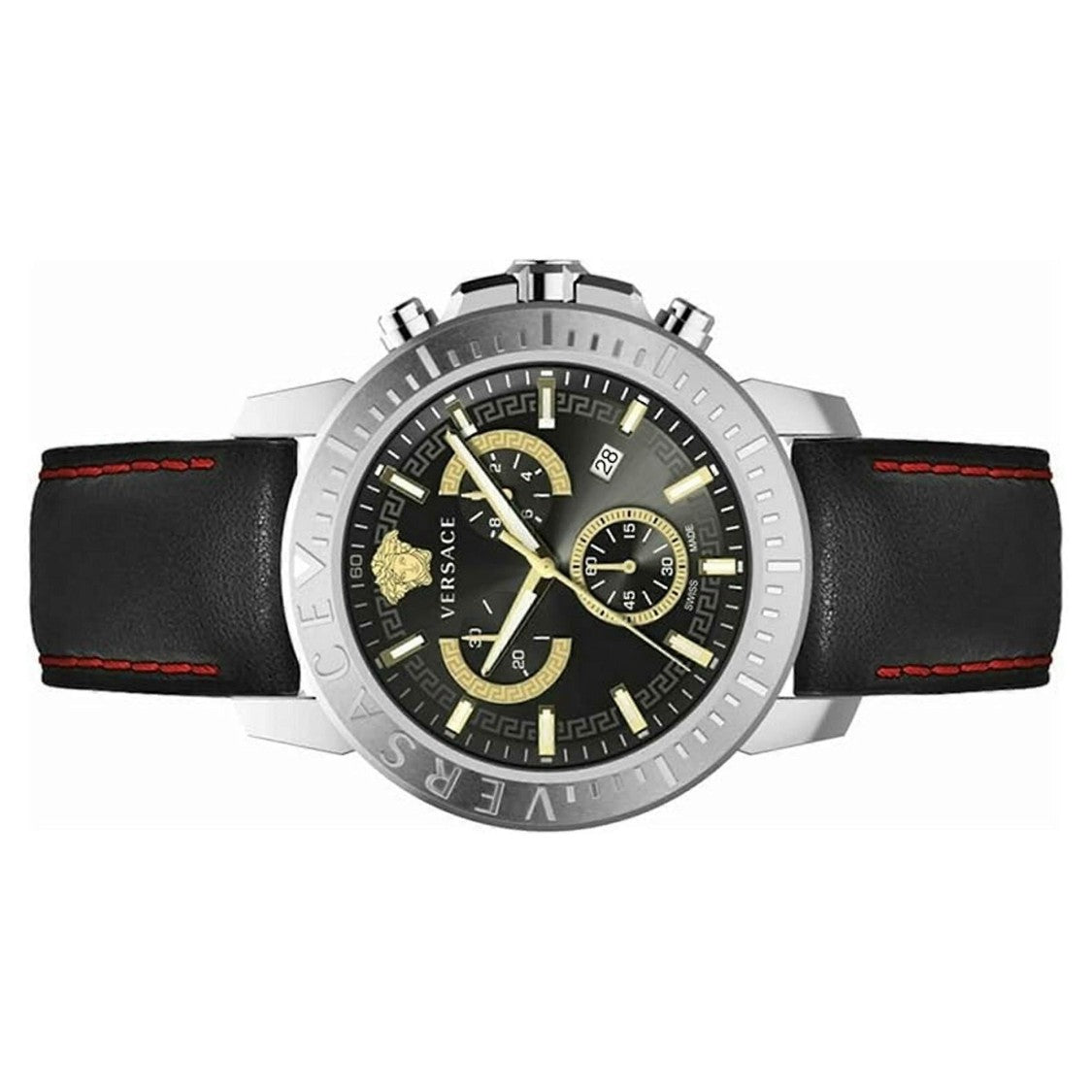Versace Quartz Chronograph Watch With Stainless Steel Case And Sapphire Crystal