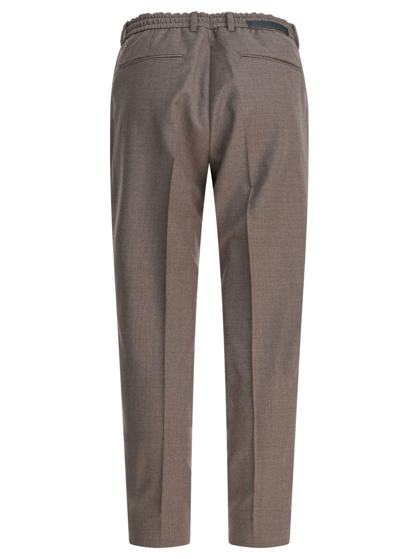 Briglia Tailored Beige Trousers With Mid-Rise Waist