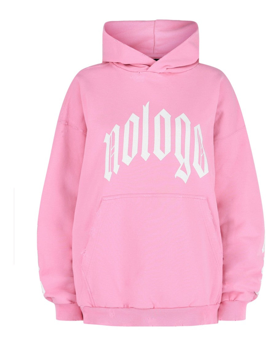 Balenciaga Frayed Detail Hoodie With Contrasting No Logo Graphics