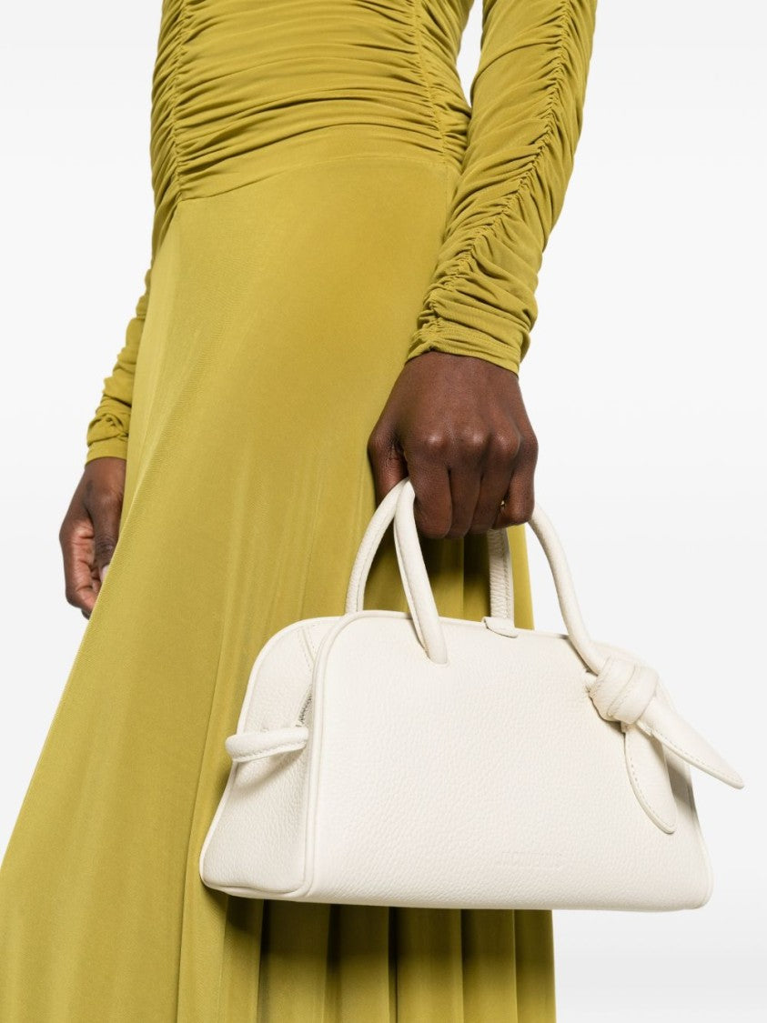 Jacquemus White Knot Detail Top Handle Bag